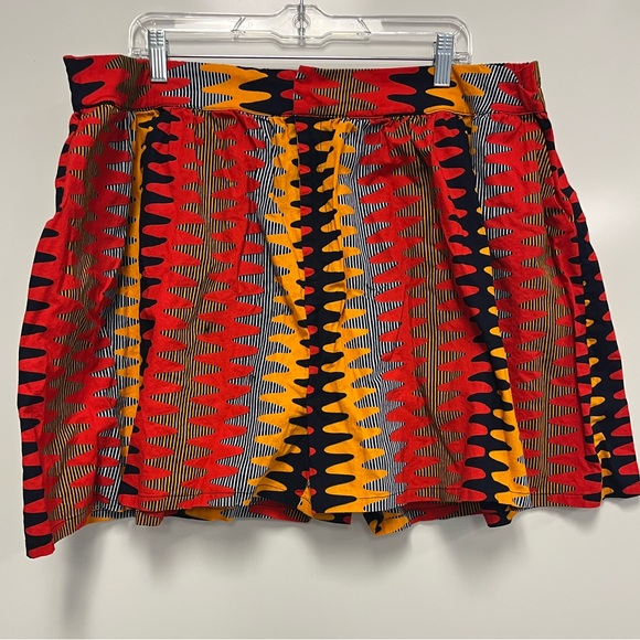 Ofuure Cotton African Print Ruffle Sleeve Crop Top and Short Set Sz. 3X - Picture 4 of 16